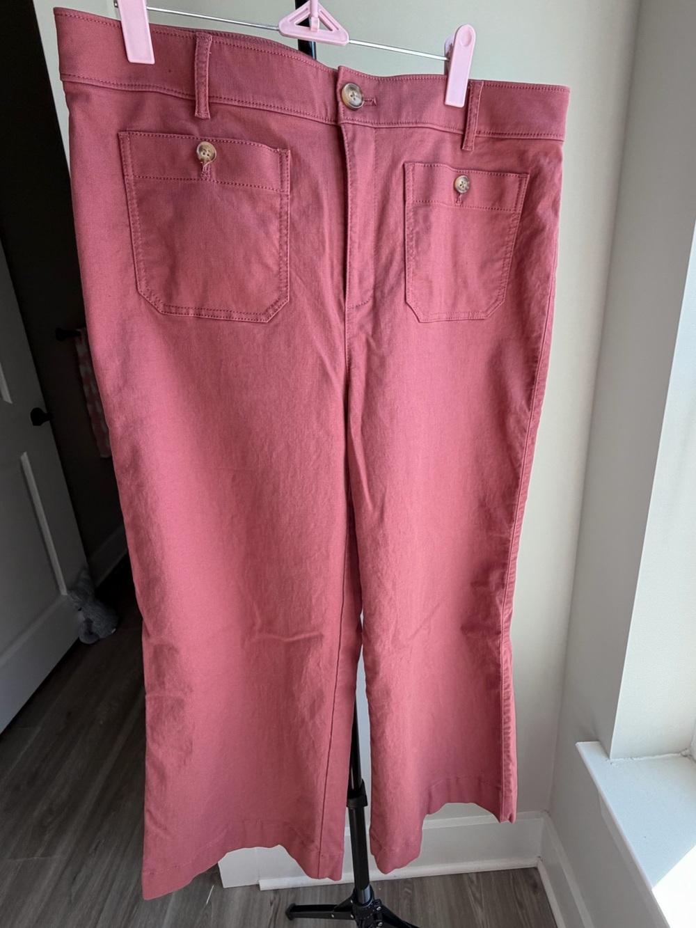 LOFT Wide-Leg Ankle Pants in Dusty Rose